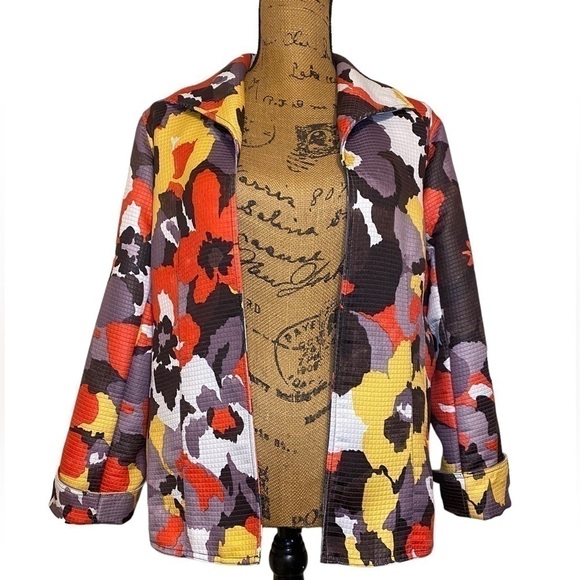 Sara Isabella floral open jacket size L - Picture 2 of 11